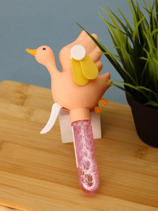 Портативный механический ручной вентилятор Funny goose, pink