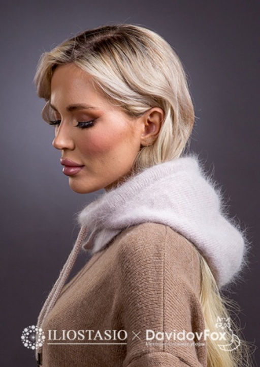 Капор ангора светло бежевый