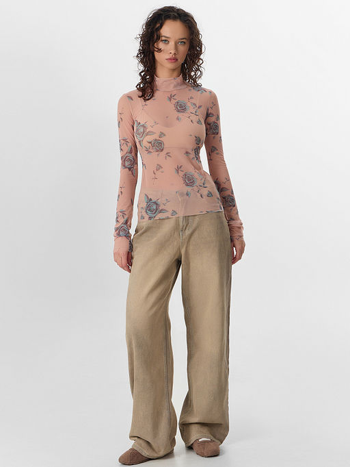 Джемпер женский бежевый из сетки - Mark formelle фото 3