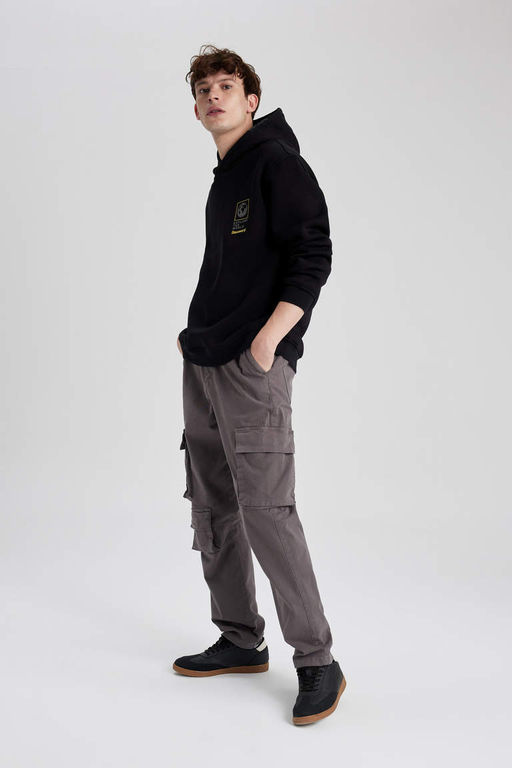 Прямые габардиновые брюки с карманами-карго и карманами Relax Fit - Defacto фото 4