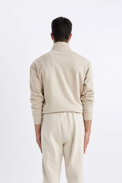 Толстовка Comfort Fit на молнии с воротником-стойкой - Defacto фото 5