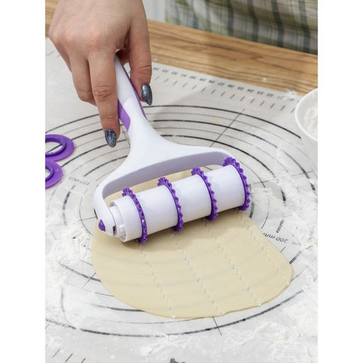Валик для нарезки теста Доляна Лепота, 12,5?3?19 см, 4 насадки, цвет белый  фото 14