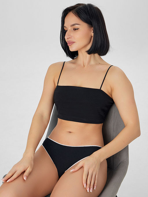 Цена за 2 штуки! Трусы бразилиана женские черные - Mark formelle фото 7