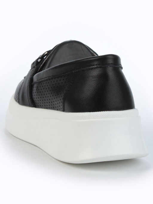 03-PDD169-6 BLACK/WHITE Полуботинки женские (натуральная кожа) - Фабричный китай фото 7
