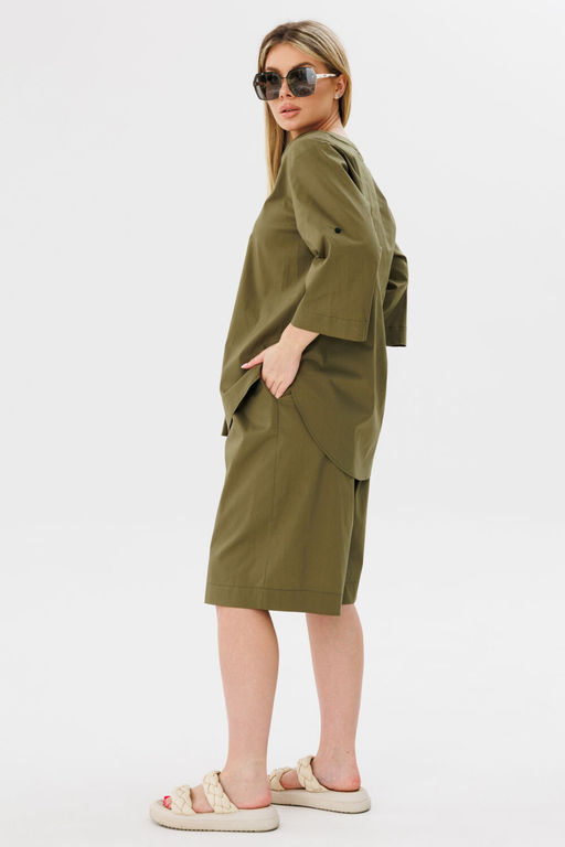 Блуза AmberA 1093 хаки  фото 8