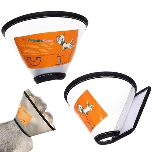 Цена за 4 шт. Воротник ветеринарный на липучках "ЛЮБИМЫЙ БРО", окружность шеи 14-17см, диаметр 30,4см (пакет)