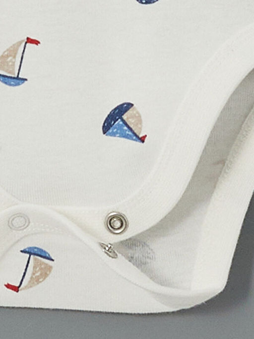 Bisiklet Yaka Bask?l? Erkek Bebek ??t??tl? Bodysuit