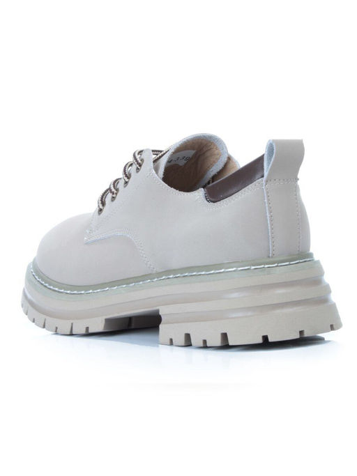 03-P8204-3 GRAY/BEIGE Полуботинки женские (натуральная кожа, нубук) - No name фото 8