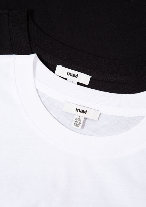 2li Kad?n Fitted Basic Tisort - Mavi фото 9