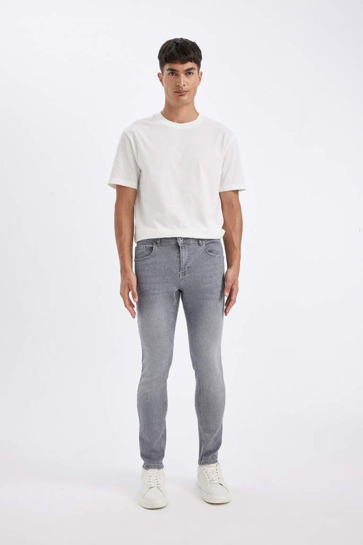 Джинсовые брюки скинни, комфортной посадки, плотного, свободного кроя, с нормальной талией, очень узкие брюки - Defacto фото 2