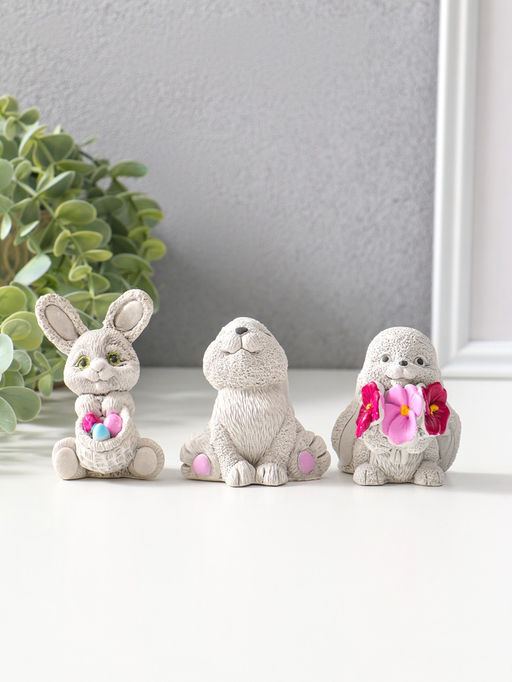 Набор фигурок 3 шт. Весёлые кролики, 6?5 см
