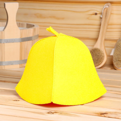 Шапка для бани и сауны «Классическая», полиэфир, жёлтая, «Добропаровъ»