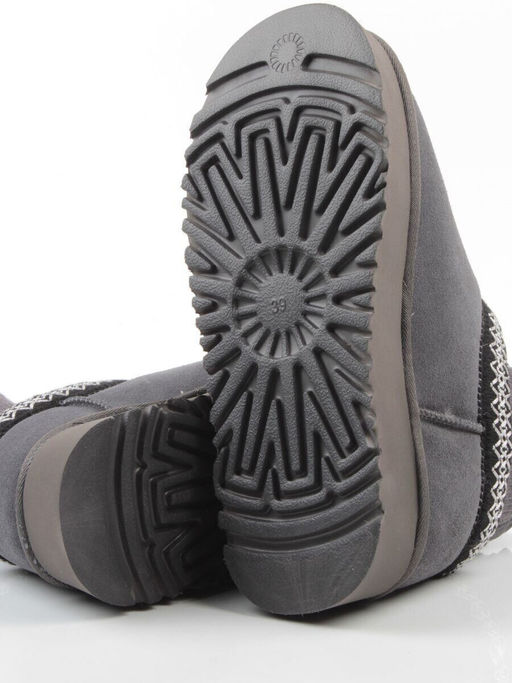 04-X-337 GRAY Угги женские (натуральная замша, 100% шерсть)