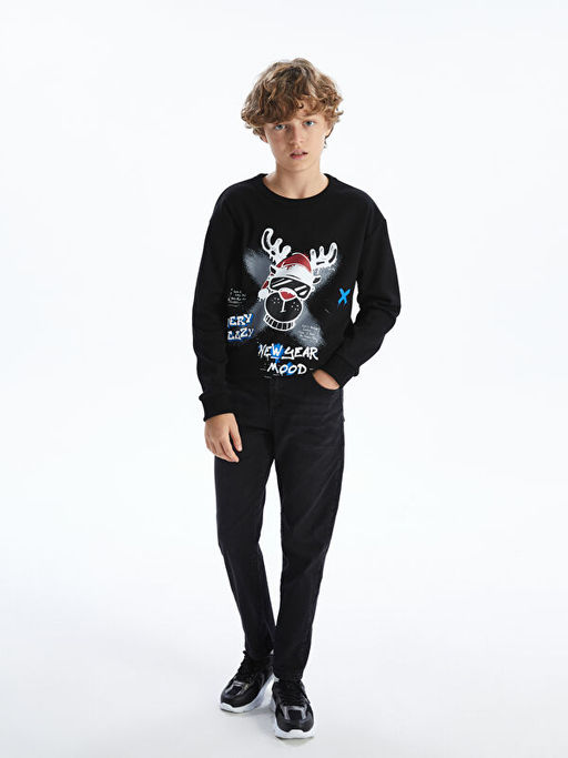 Bisiklet Yaka Y?lba?? Temal? Erkek ?ocuk Ti??rt