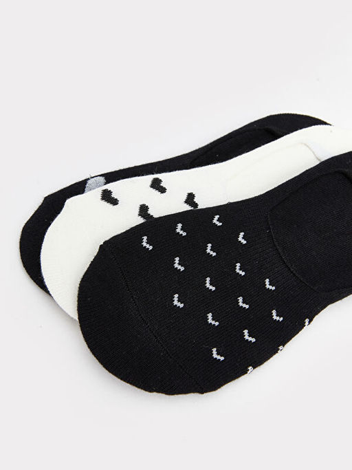 Kalp Desenli Kad?n Babet ?orap 3l?