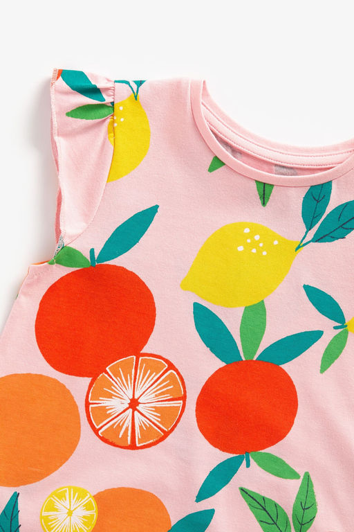 Mothercare / Хлопковое платье с коротким рукавом-крылышком  фото 3