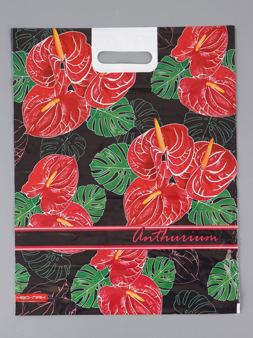 Цена за 25 шт. Пакет "Антуриум , полиэтиленовый с вырубной ручкой 38х47 см, 60 мкм