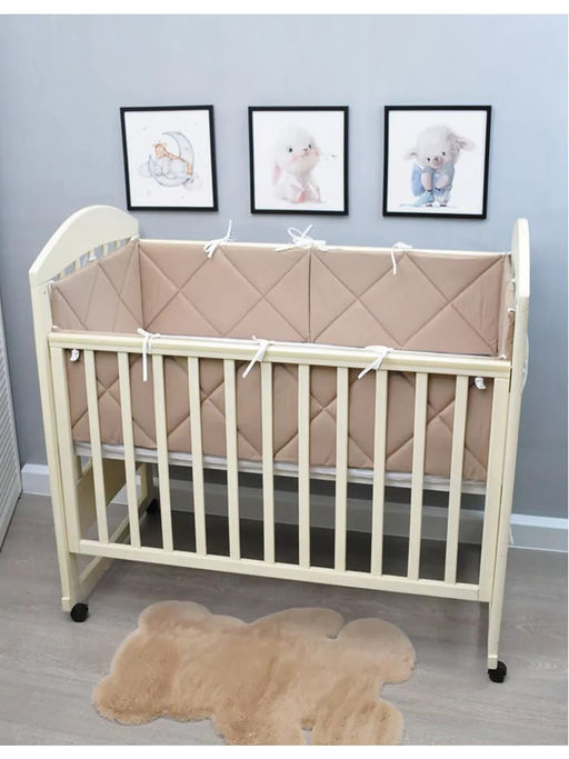 Бортики в кроватку для новорожденных стеганые