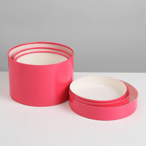 Набор шляпных коробок 3 в 1 малиновый, 16 х 10, 14 х 9, 13 х 8,5 см - Дарите счастье фото 4