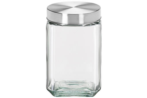 Банка д/хранения 1,6 л 11,5*11,5*18,5 см + металл. закручивающ.крышка, стекло - Elan gallery фото 5