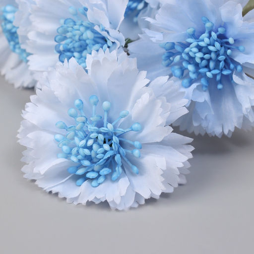 Цветы искусственные «Гвоздика каспар галант», 58×7 см, голубые