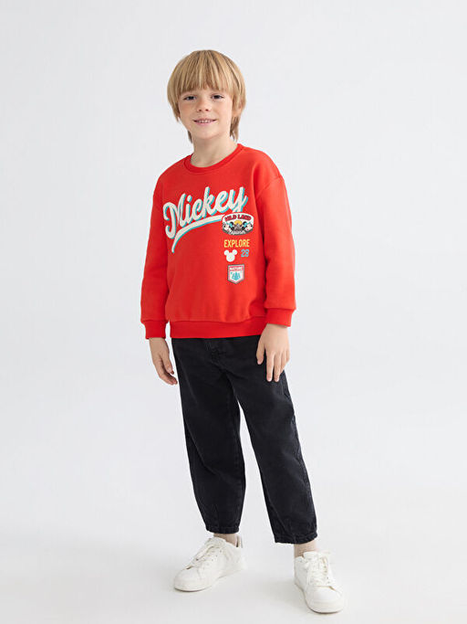 Mickey Mouse Bask?l? Erkek ?ocuk Sweatshirt