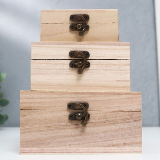 Набор шкатулок для росписи дерево «Сундучки», 3 шт., для творчества, декора