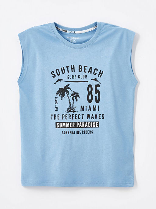 Bisiklet Yaka Bask?l? K?sa Kollu Erkek ?ocuk ?ortlu Pijama Tak?m? 2li - Waikiki фото 2