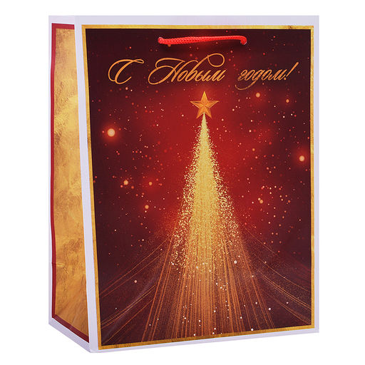 Бумажный пакет для сувенирной продукции с ламинацией,с шириной основания 17,8 cм.