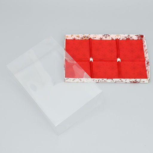 Цена за 5 шт. Коробка для муссовых пирожных «С Новым годом!», 27×17.5×6.5 см