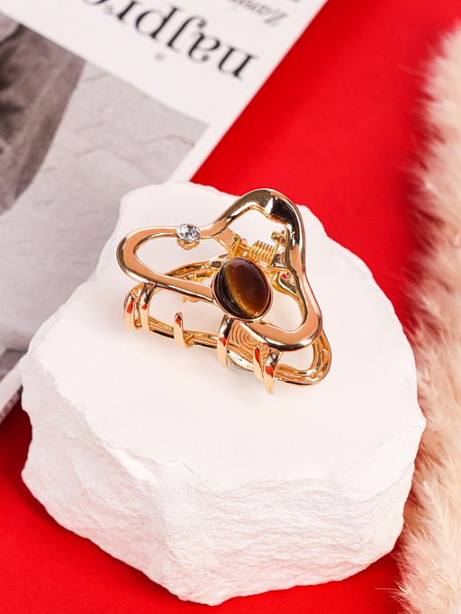 Цена за 6 шт. Крабик для волос «Эдисон», изгиб, 4.5 см, золото