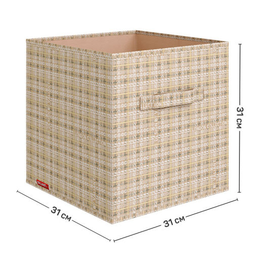 Набор коробов стеллажных без крышки, 3 шт., 31*31*31 см, LONDON BEIGE, шт - Valiant фото 7