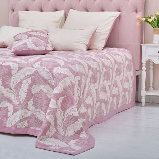 Покрывало хлопковое Этель Перья 150х2405 см, цвет фиолетовый, 100%хлопок, 300гр/м2  фото 4