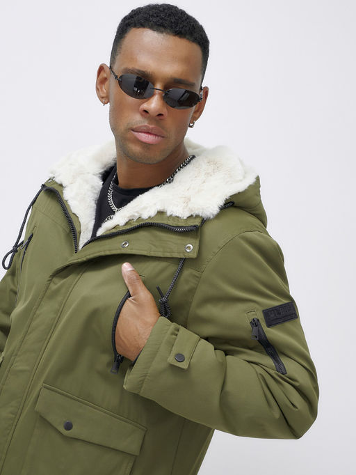 Парка мужская зимняя удлиненная с мехом цвета хаки 8761Kh - Mtforce фото 10