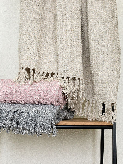 Покрывало вафельное 150x200 бежевый Хлопок 100% - Denastia фото 7