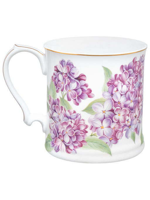 Кружка 380 мл 12,3*9*9 см "Сирень" фарфор NEW BONE CHINA
