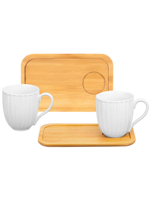 Набор кружек с блюдцами д/ десерта 4 пр. 330 мл 12*8,5*9,5 см Ампир фарфор - Elan gallery фото 4