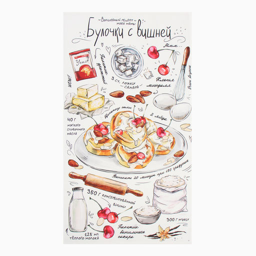 Набор подарочный Булочки: полотенце 40?73 см, прихватка 19?19 см, магнит 11?7 см - Этель фото 2