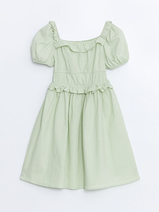 Kare Yaka K?z ?ocuk Elbise