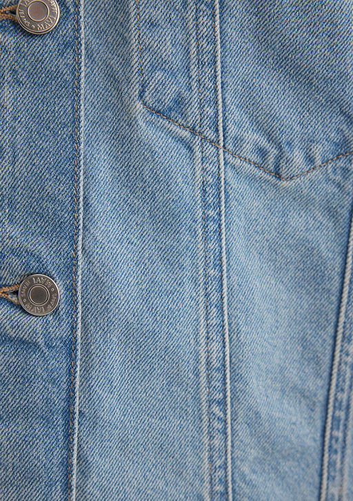 Luna 90lar Ac?k Mavi Jean Ceket  фото 7