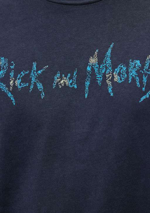 Rick and Morty Bask?l? Antrasit Tisort - Mavi фото 6