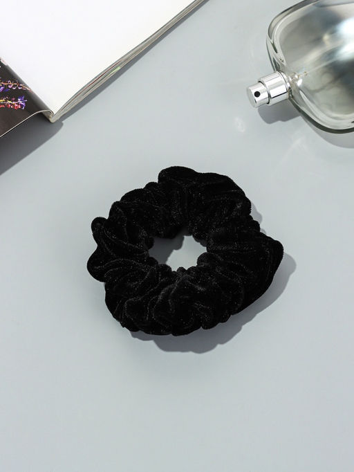 Цена за 2 шт. Резинка для волос «Орбита», джемма бархат, 10 см, чёрная