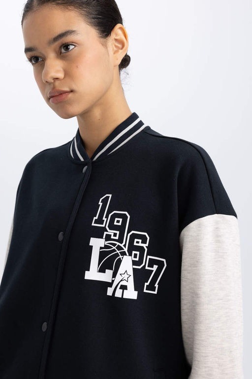 DeFactoFit Толстый кардиган-бомбер с воротником-бомбером оверсайз и карманами фото 8