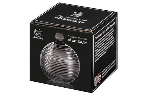 Горшочек д/меда 300 мл 10,7*10,7*13,5 см Каскад серый, стекло - Elan gallery фото 8