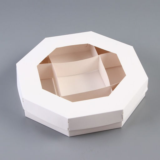 Цена за 5 шт. Менажница белая, с ПВХ окном, 9 ячеек, 25×5 см