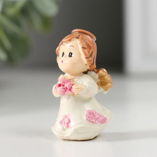 Цена за 4 шт. Фигурка полистоун «Ангел с цветочком», 2×2.5×4 см, МИКС