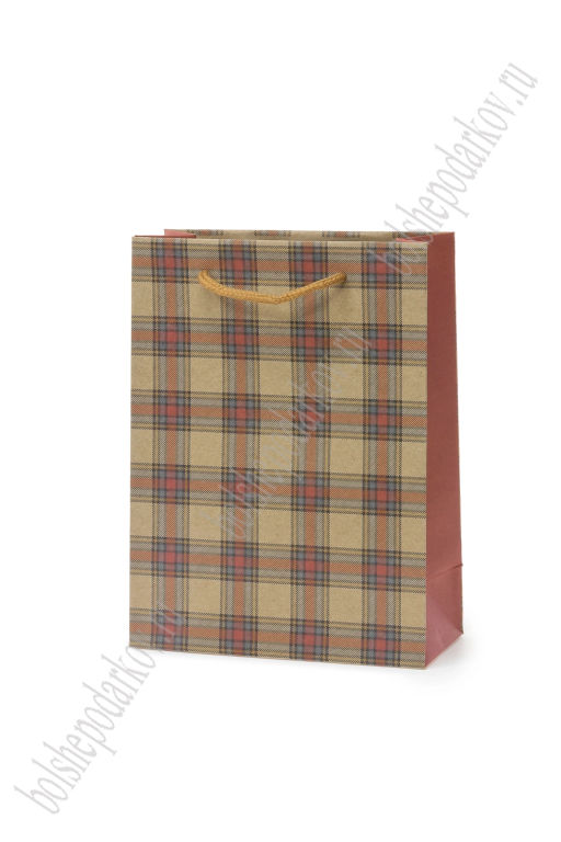 Пакет крафтовый с рисунком "Клетка" 15*20*7 см (12 шт) SF-7170, №2