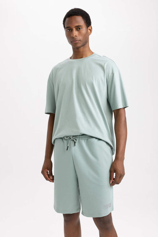 DeFactoFit Футболка оверсайз с круглым вырезом и короткими рукавами с принтом из 100% хлопка  фото 4