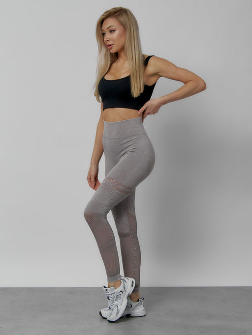 Легинсы для фитнеса женские серого цвета 1004Sr - Mtforce фото 13