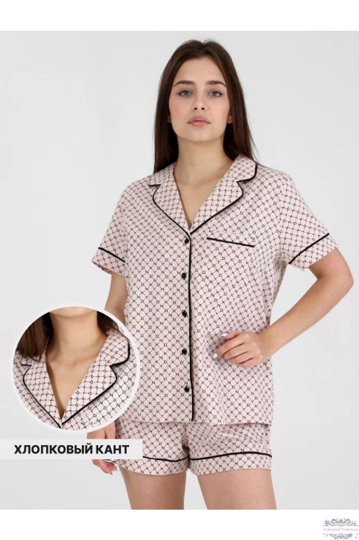 Пижама женская П-90.01 пудра (хлопок, рр 44-54)